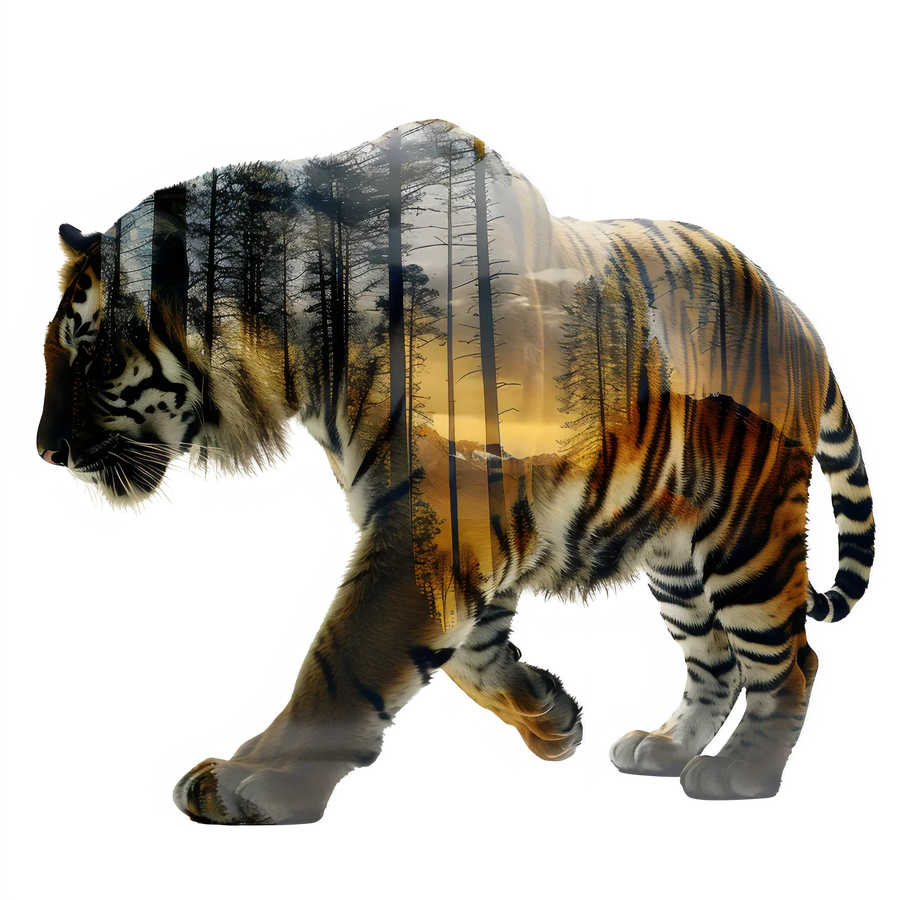 Forest Tiger DTF Transfer – Bügelbereit