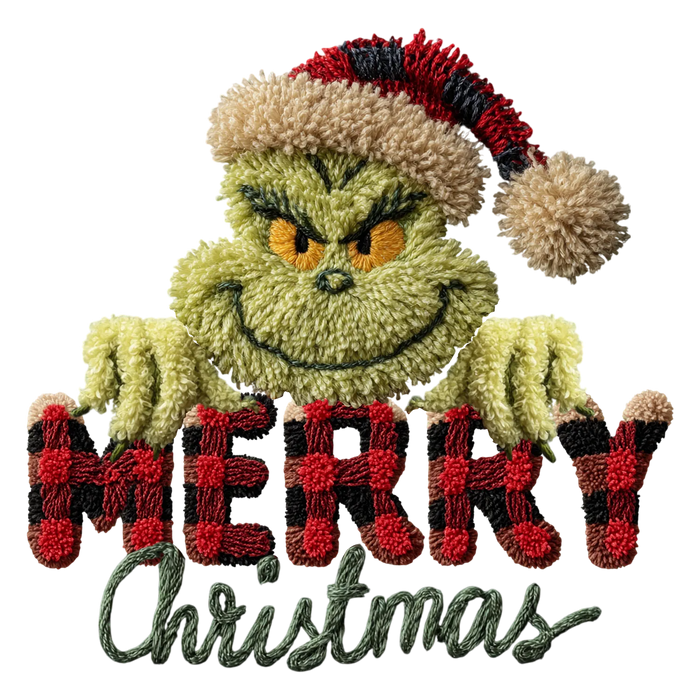 Grinch Merry Christmas DTF Transfer Ready to Press