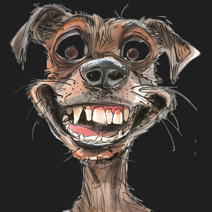 Goofy Dog Illustration Ready to Press