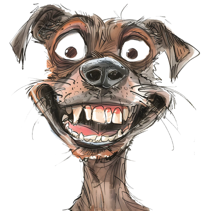Goofy Dog Illustration Ready to Press