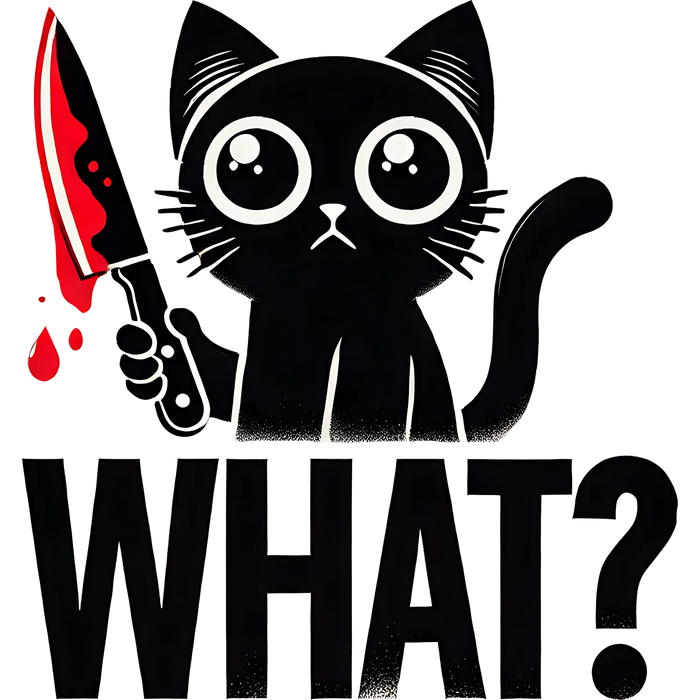 DTF Transfer Ready to Press What Cat Graphic