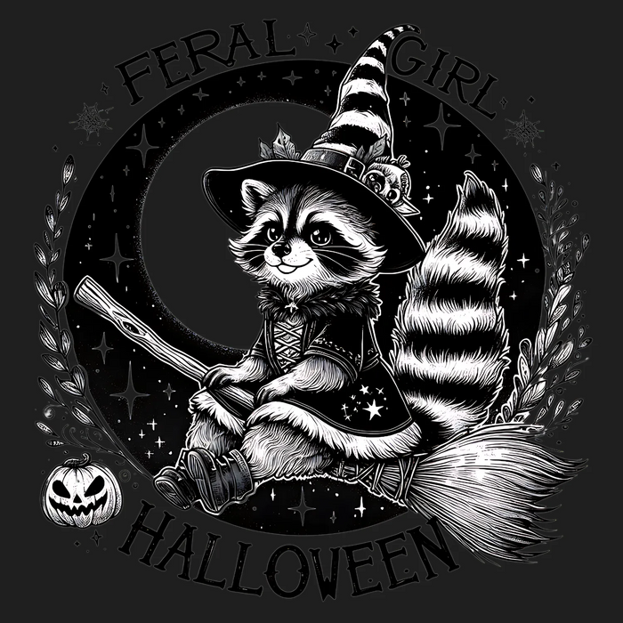 Halloween Raccoon Witch DTF Transfer Ready to Press