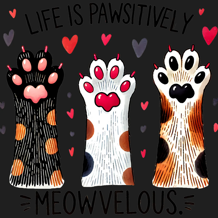 Paw Print Love DTF Transfer Ready to Press