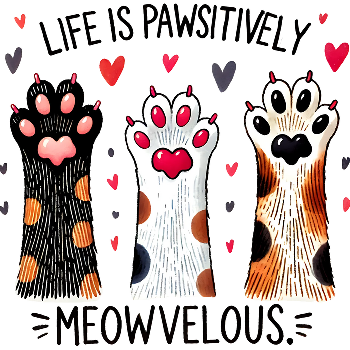 Paw Print Love DTF Transfer Ready to Press