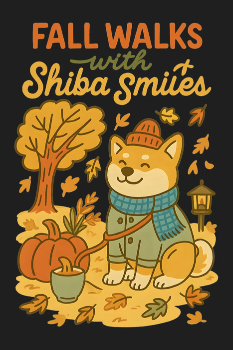Autumn Shiba Smiles DTF Transfer Ready to Press