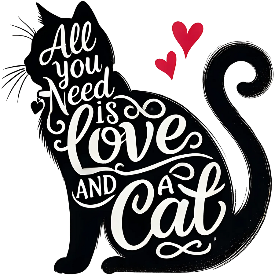Cat Love DTF Transfer Ready to Press