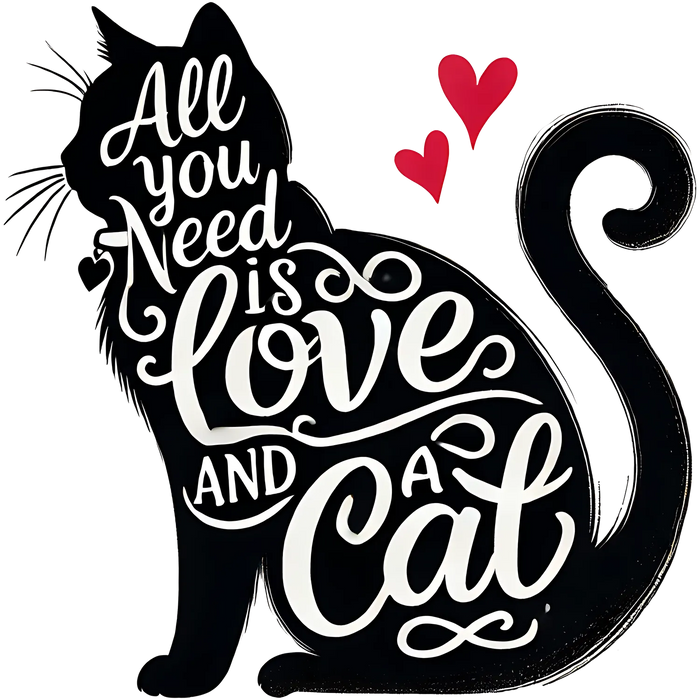 Cat Love DTF Transfer Ready to Press