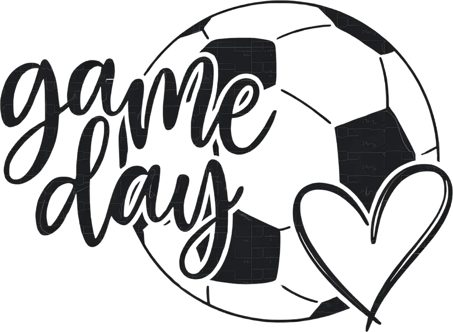 Game Day Heart DTF Transfer Ready to Press