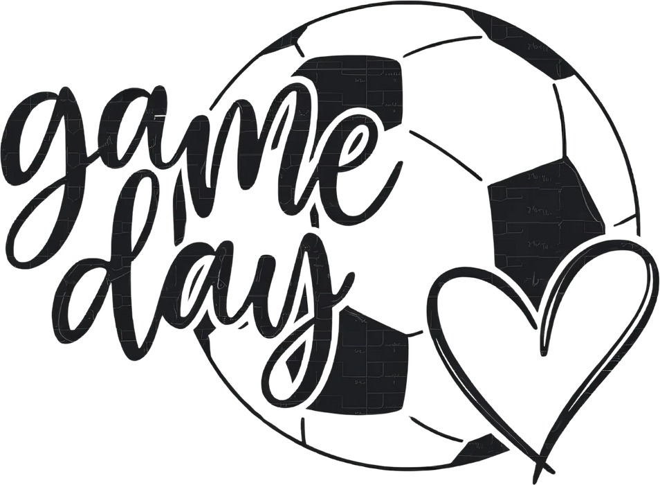 Game Day Heart DTF Transfer Ready to Press