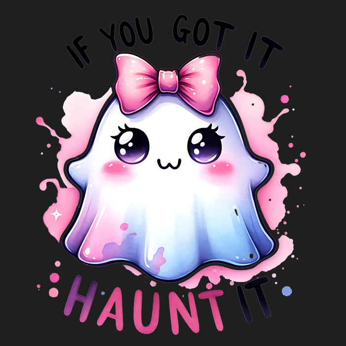 Haunt It Ghost Bow DTF Transfer Ready to Press