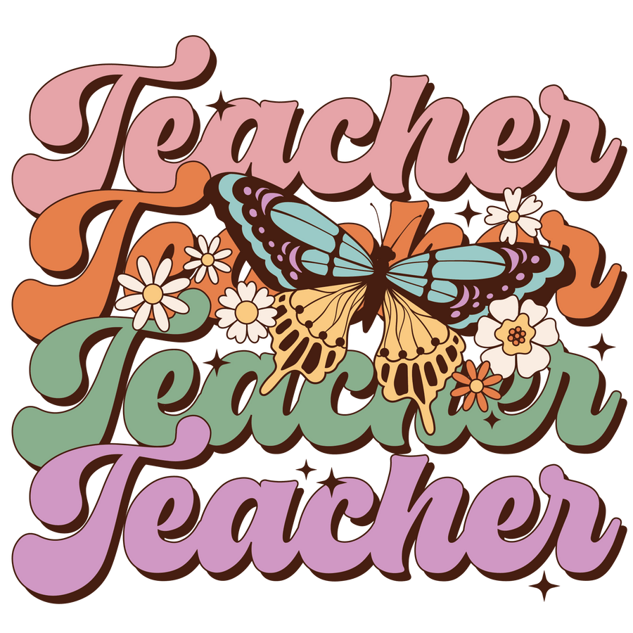 Retro Teacher's Day Design - DTF Ready To Press