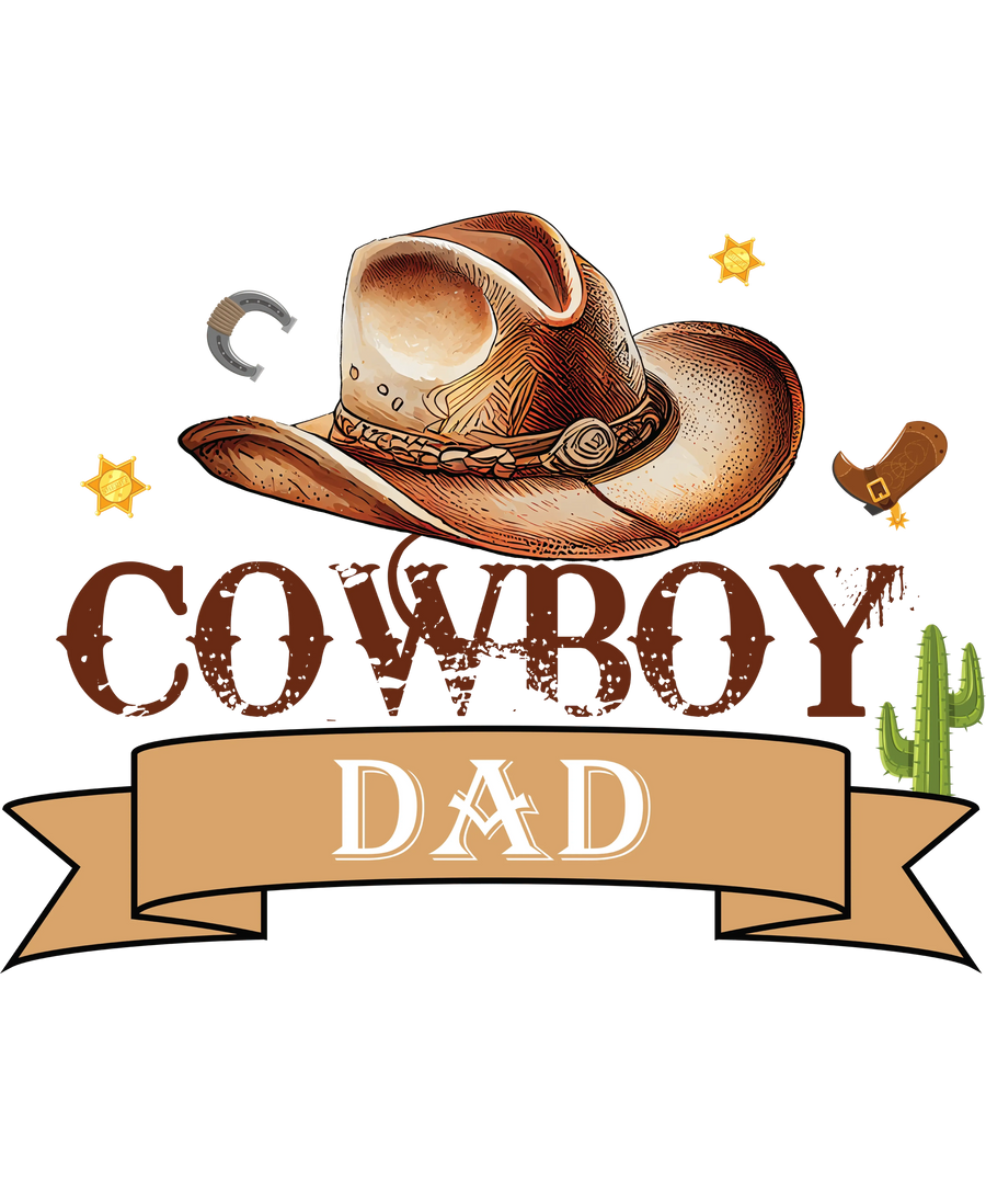 Cowboy Dad Design - DTF Bügelbereit