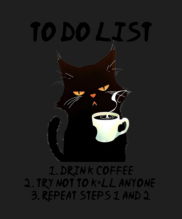 Coffee Cat DTF Transfer Ready to Press