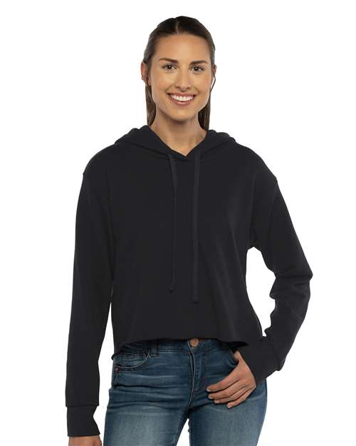 Women's Laguna Sueded Raw Edge Crop Hoodie