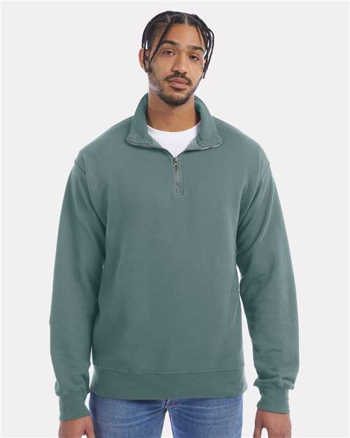 Garment-Dyed Quarter-Zip Sweatshirt