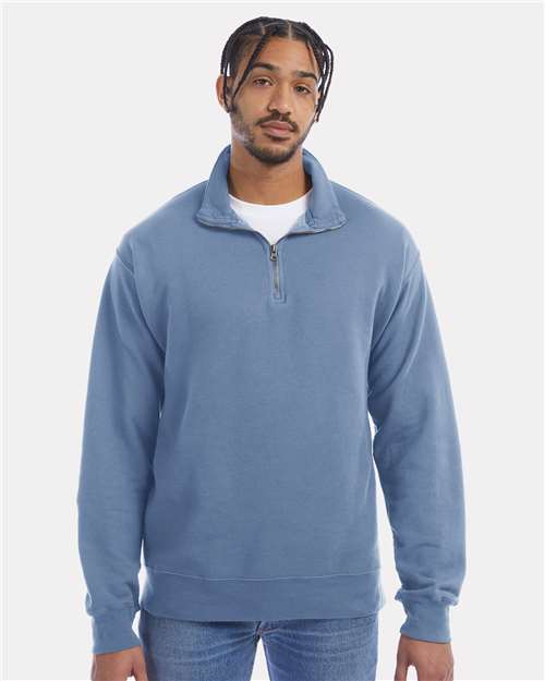 Garment-Dyed Quarter-Zip Sweatshirt