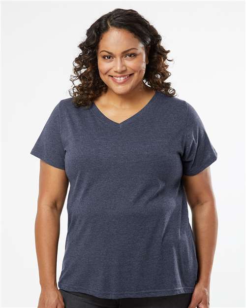 Curvy Collection Women's Fine Jersey V-Neck Tee