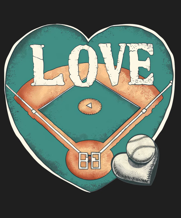 Baseball Love DTF Transfer Ready to Press
