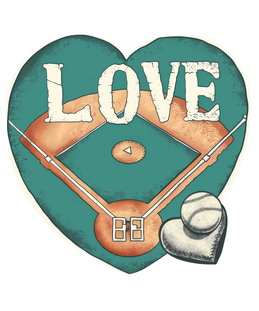 Baseball Love DTF Transfer Ready to Press