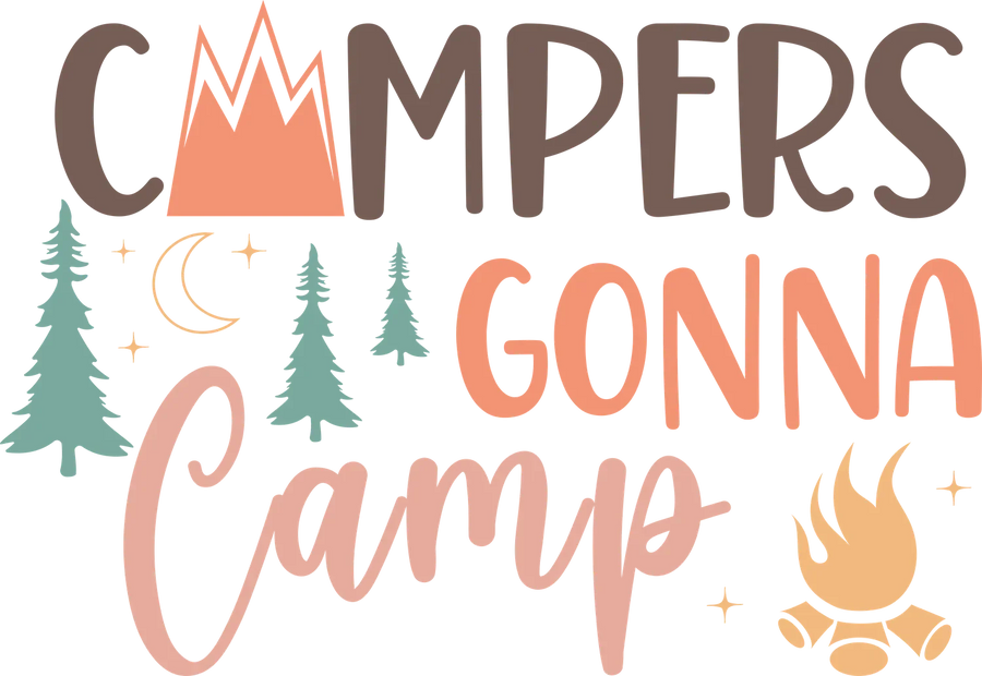 Camper werden campen DTF Transfer Bereit zum Pressen