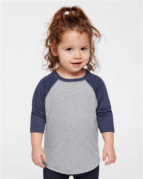 Toddler Baseball Fine Jersey Three-Quarter Sleeve Tee