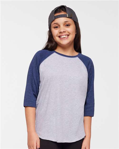 Youth Baseball Fine Jersey Three-Quarter Sleeve Tee