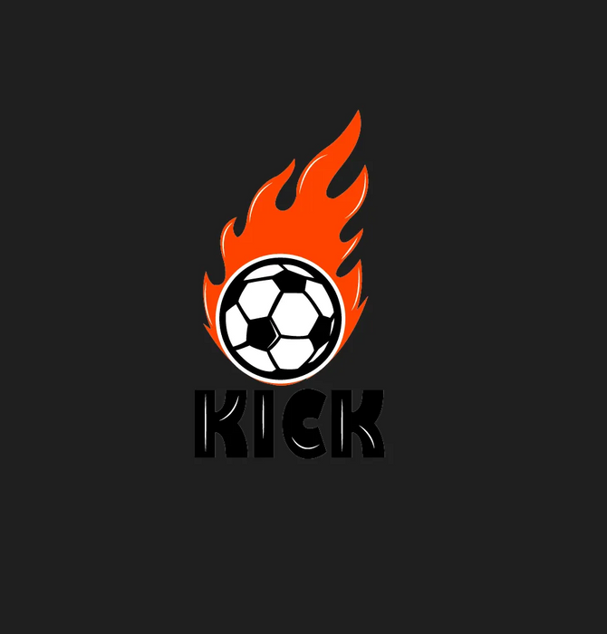 Flaming Soccer Ball KICK DTF Transfer Ready to Press