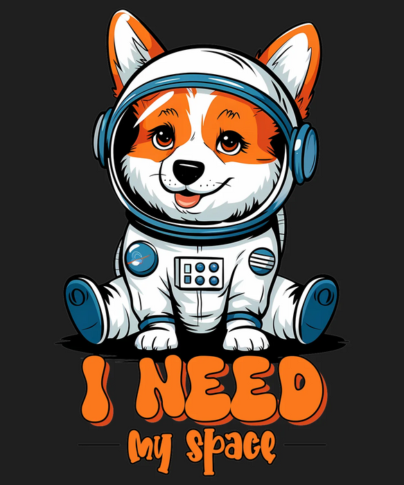 Space Corgi DTF Transfer Ready to Press