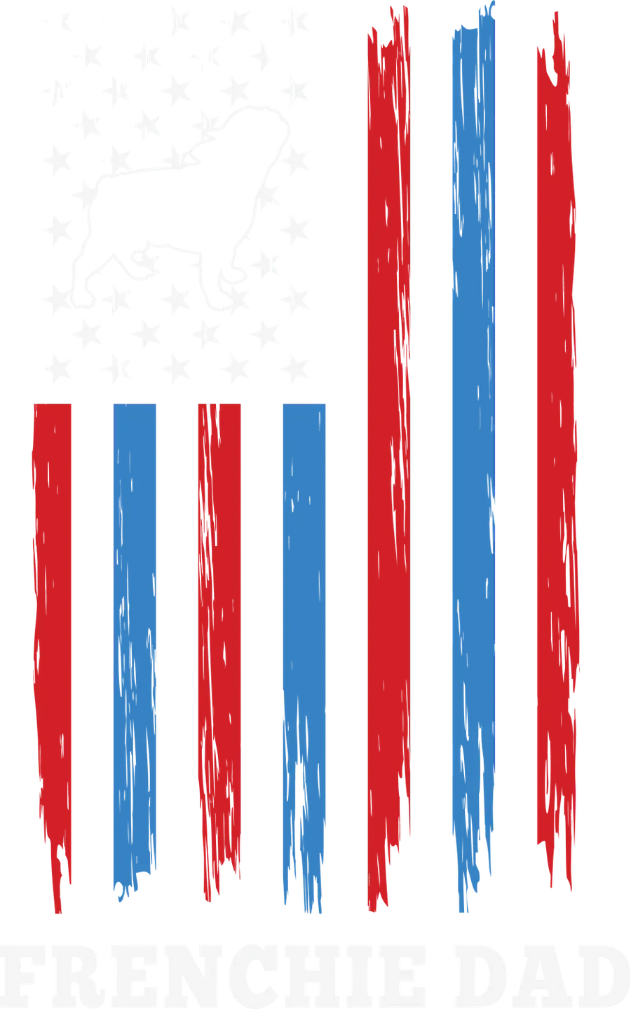Patriotic Frenchie Dad DTF Transfer Ready to Press
