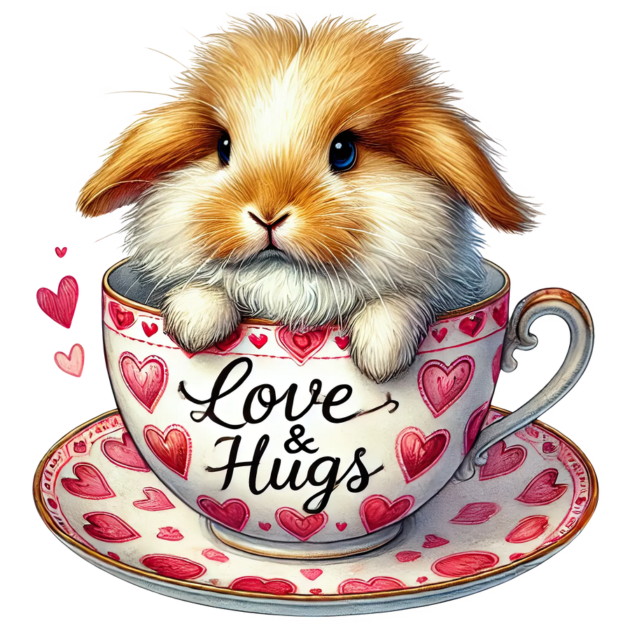 Valentine's Day Love And Hugs Bunny Design | DTF Center