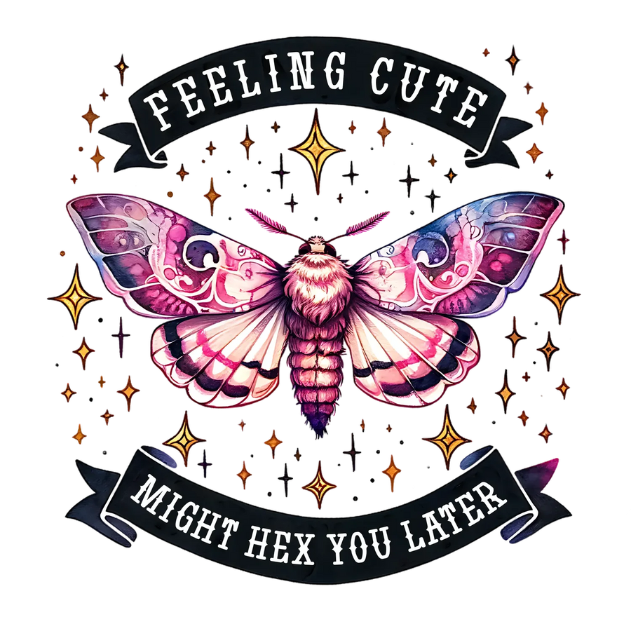 Feeling Cute Moth DTF Transfer Bügelfertig