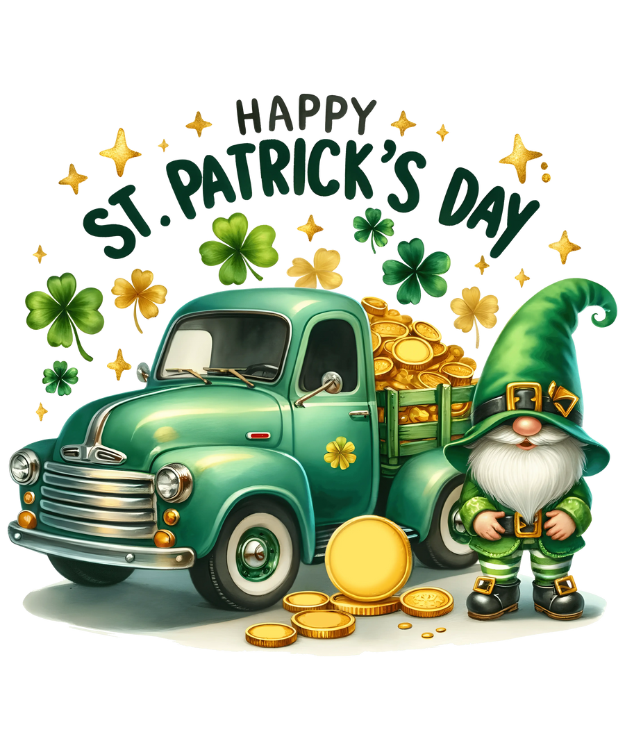 Happy St. Patrick's Day Cool Gnome Design - DTF Ready To Press