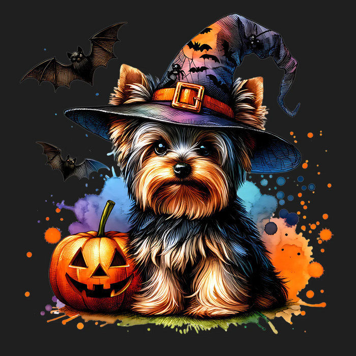Halloween Welpe DTF-Transfer bereit zum Aufpressen