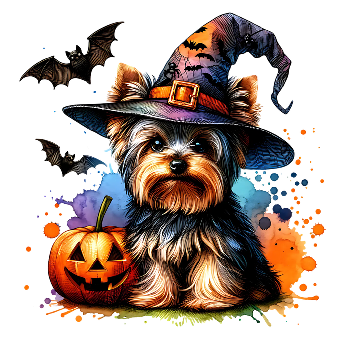 Halloween Welpe DTF-Transfer bereit zum Aufpressen