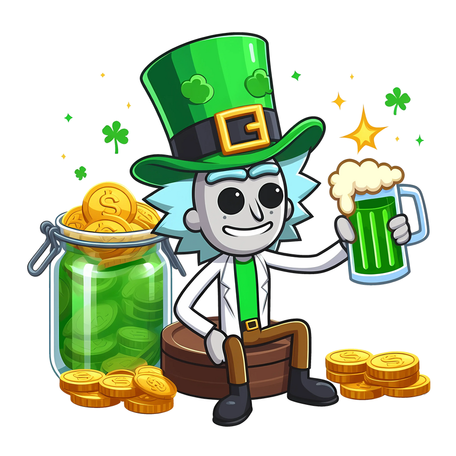 Rick Drinking Beer St Patricks Day Design - DTF Ready To Press