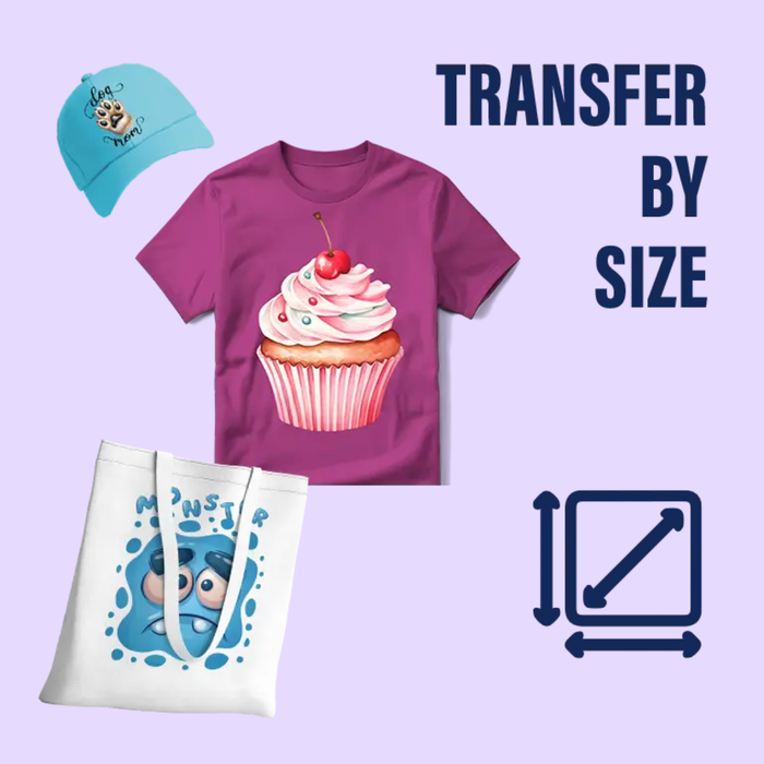 Custom DTF transfers by size at DTF Center on Harry Hines, Dallas TX