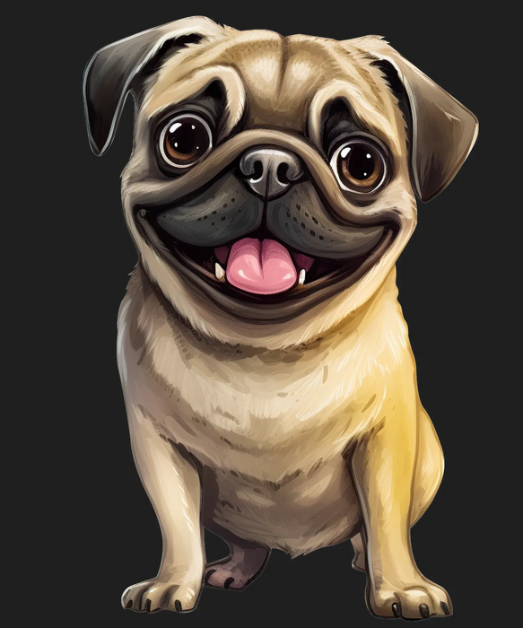 Cute Pug DTF Transfer Ready to Press