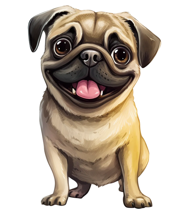 Cute Pug DTF Transfer Ready to Press