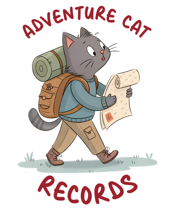 Adventure Cat Records DTF Transfer Ready to Press