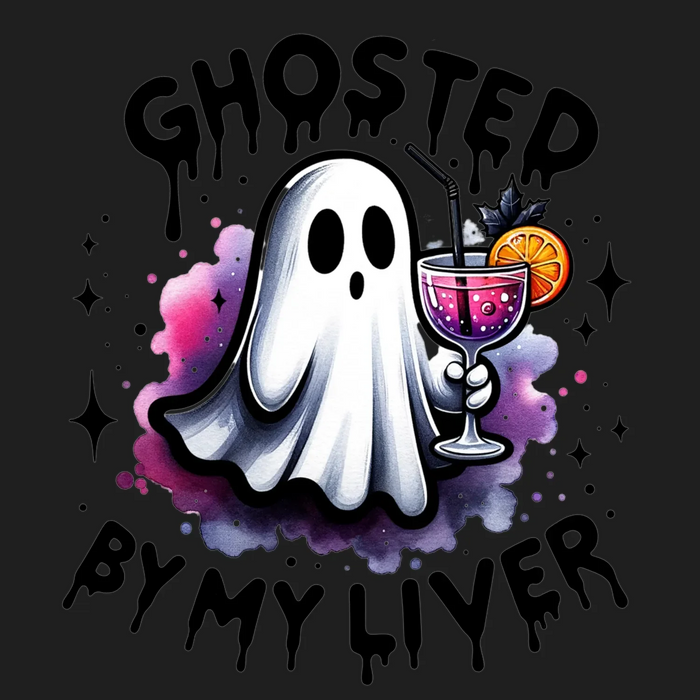 Ghosted Halloween DTF-Transfer Bereit zum Pressen