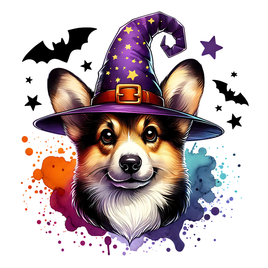 Wizard Corgi DTF Transfer Ready to Press