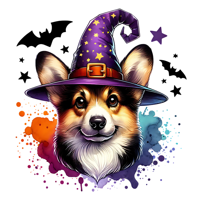 Wizard Corgi DTF-Transfer, bügelfertig