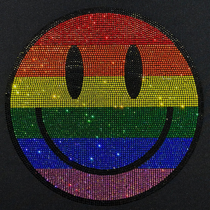 Colorful Smiley Face Rhinestone Ready to Press