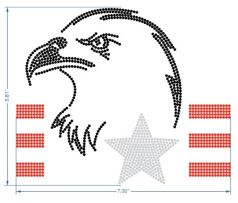 Eagle Rhinestone Design with USA Flag - Ready to Press