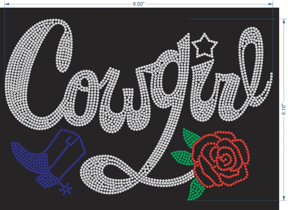 Cowgirl Rhinestone Ready to Press Design