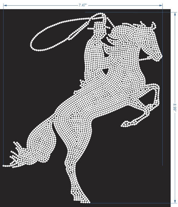 Cowboy with Horse Rhinestone Ready to Press