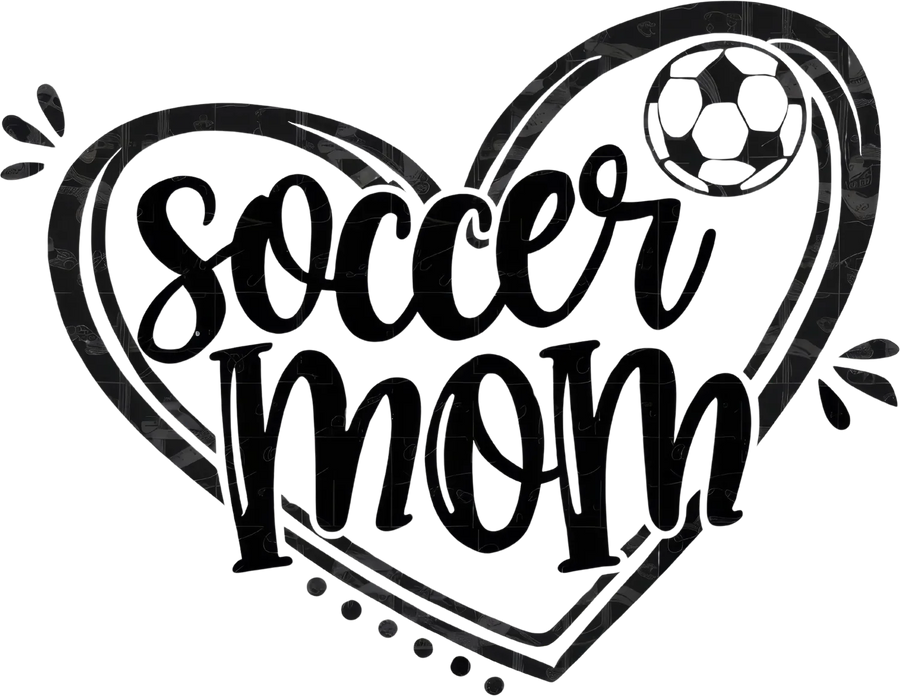 Soccer Mom Heart DTF Transfer Ready to Press