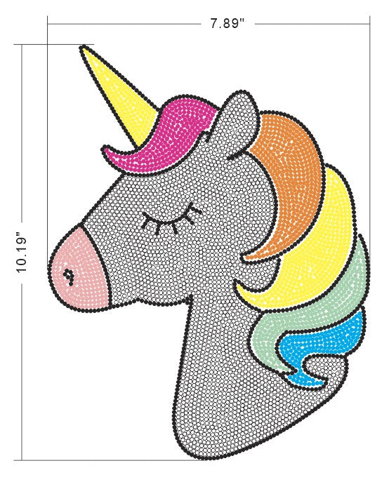 Unicorn Rhinestone Ready to Press Design