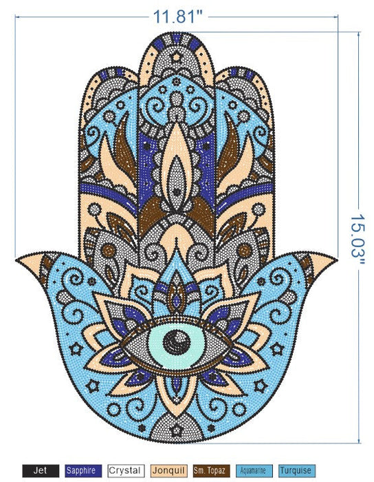 Hamsa Rhinestone Ready to Press Design