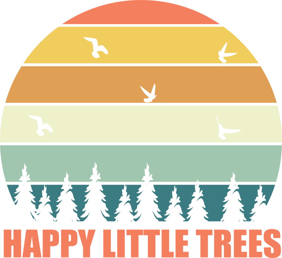 Happy Little Trees Design - DTF Ready To Press